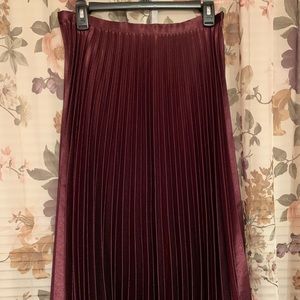 Banana Republic Satin Sheen Pleated Midi Skirt